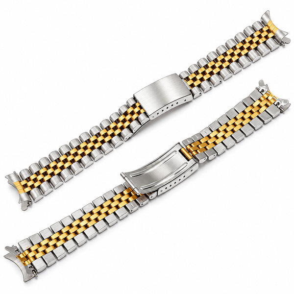 5-Link Curved End Stainless Steel Bracelet for Seiko SKX, Seiko 5 & Casio Duro – 18/20/22mm