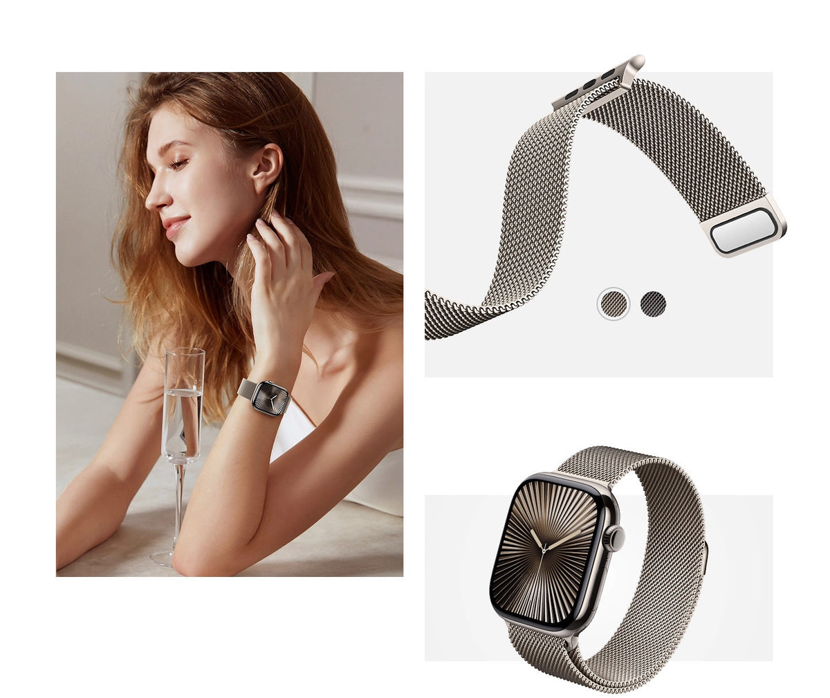 Magnetic Milanese Mesh Band for Apple Watch – 444 Stainless Steel