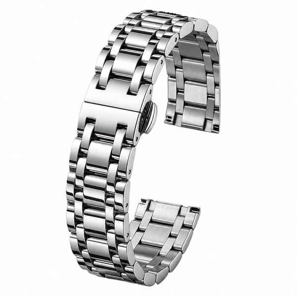 Stainless Steel 5-Row Watch Band with Metal Clasp