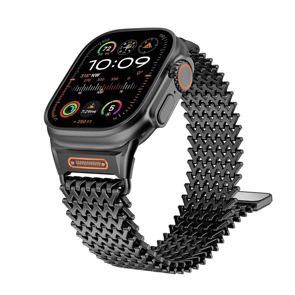 W-Link Scale Pattern Magnetic Stainless Steel Band for Apple Watch (44/45/46/49 mm)
