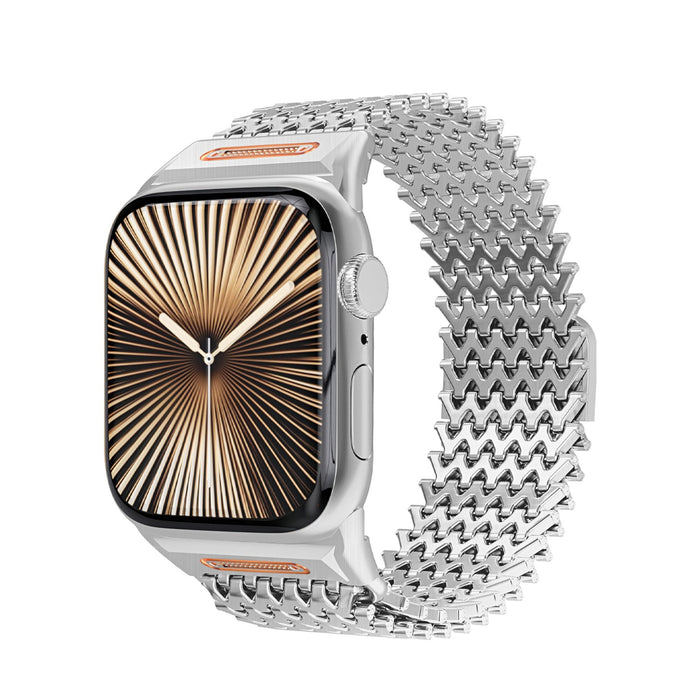 W-Link Scale Pattern Magnetic Stainless Steel Band for Apple Watch (44/45/46/49 mm)