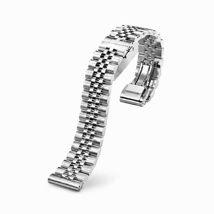 5-Link Curved End Stainless Steel Bracelet for Seiko SKX, Seiko 5 & Casio Duro – 18/20/22mm