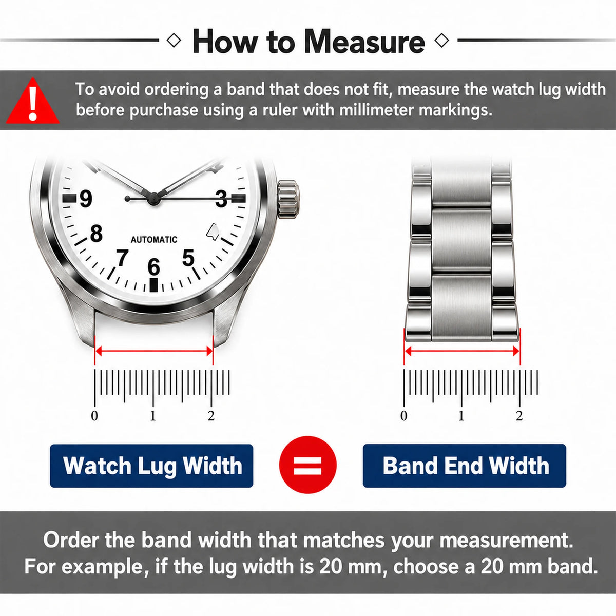 How to measure watch lug width