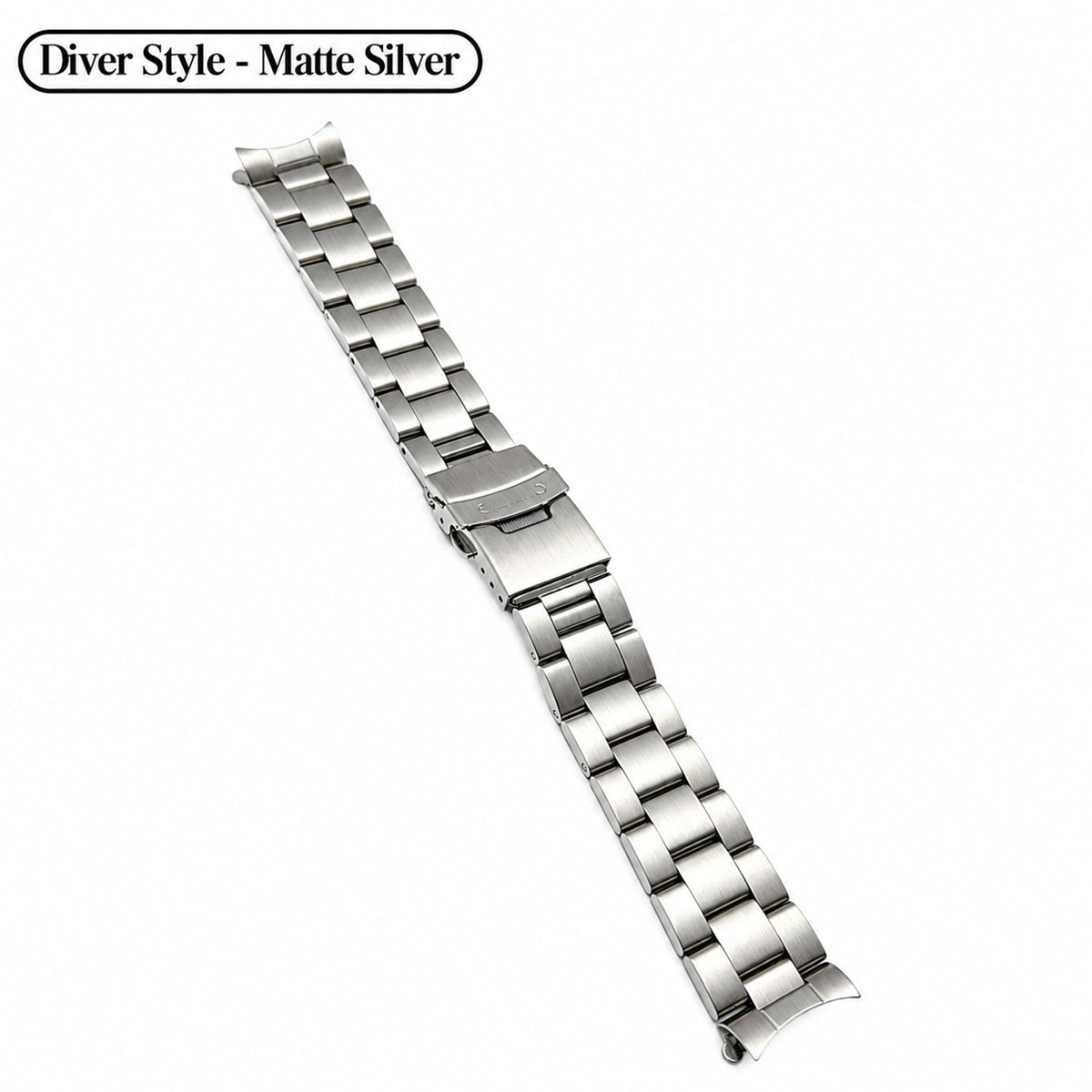 Solid Stainless Steel Watch Band with Curved End Links