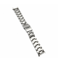Curved-end steel band — Diver Style Matte Silver — white background