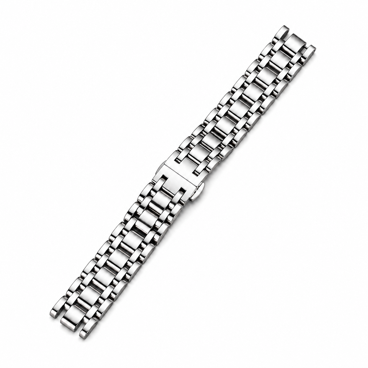 Stainless Steel 5-Row Watch Band with Metal Clasp