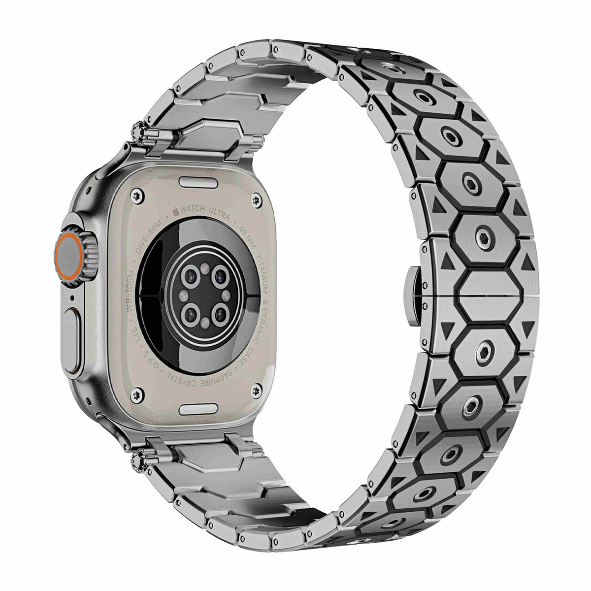 Rugged Octagonal Stainless Steel Link Band for Apple Watch Ultra (49 mm)