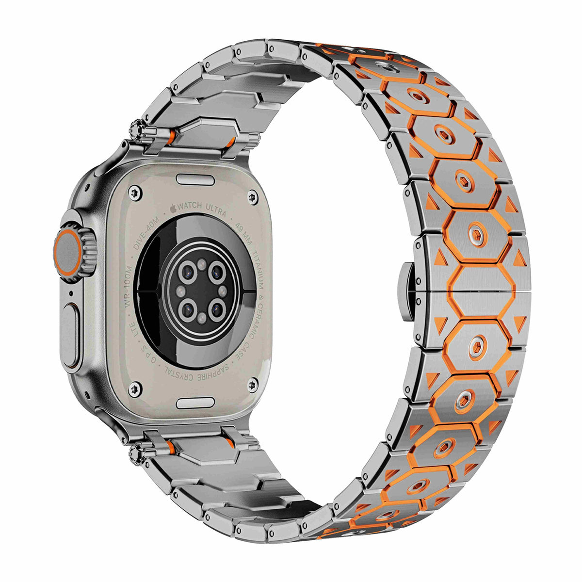 Rugged Octagonal Stainless Steel Link Band for Apple Watch Ultra (49 mm)