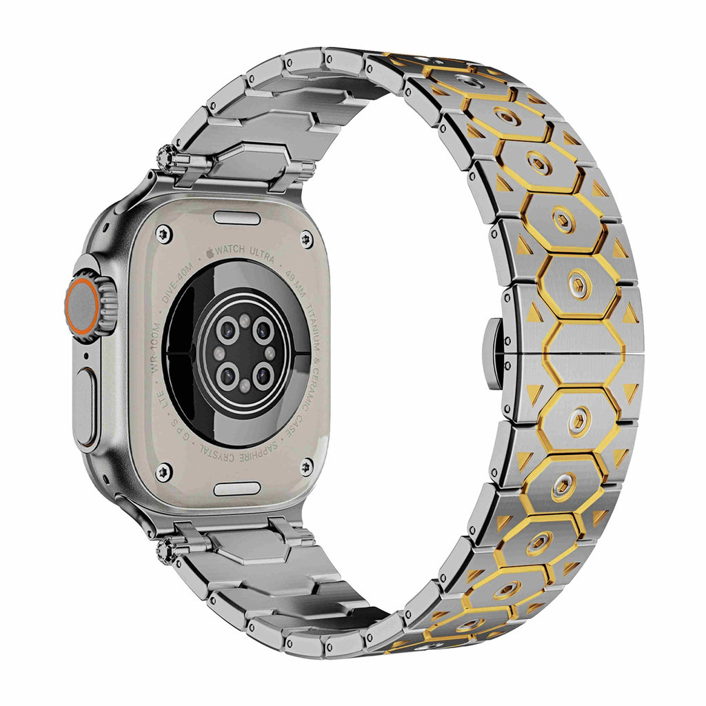 Rugged Octagonal Stainless Steel Link Band for Apple Watch Ultra (49 mm)