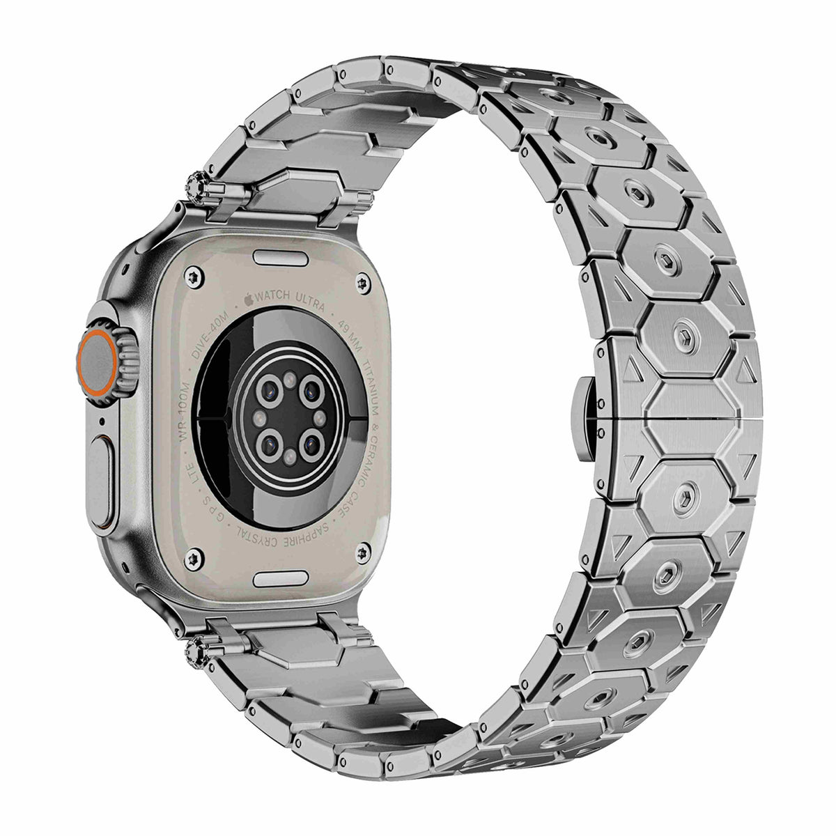 Rugged Octagonal Stainless Steel Link Band for Apple Watch Ultra (49 mm)