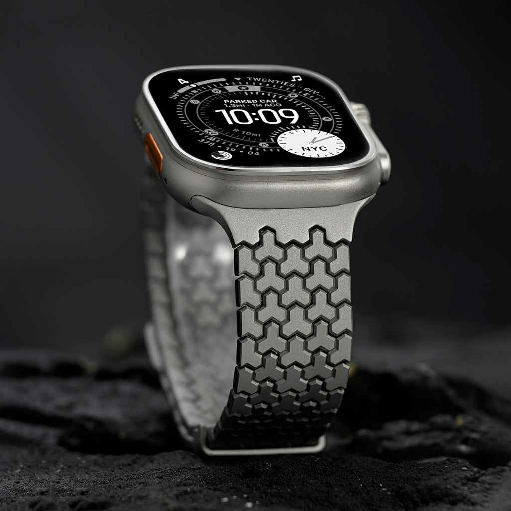 Y-link dual-magnet stainless steel band on a smartwatch
