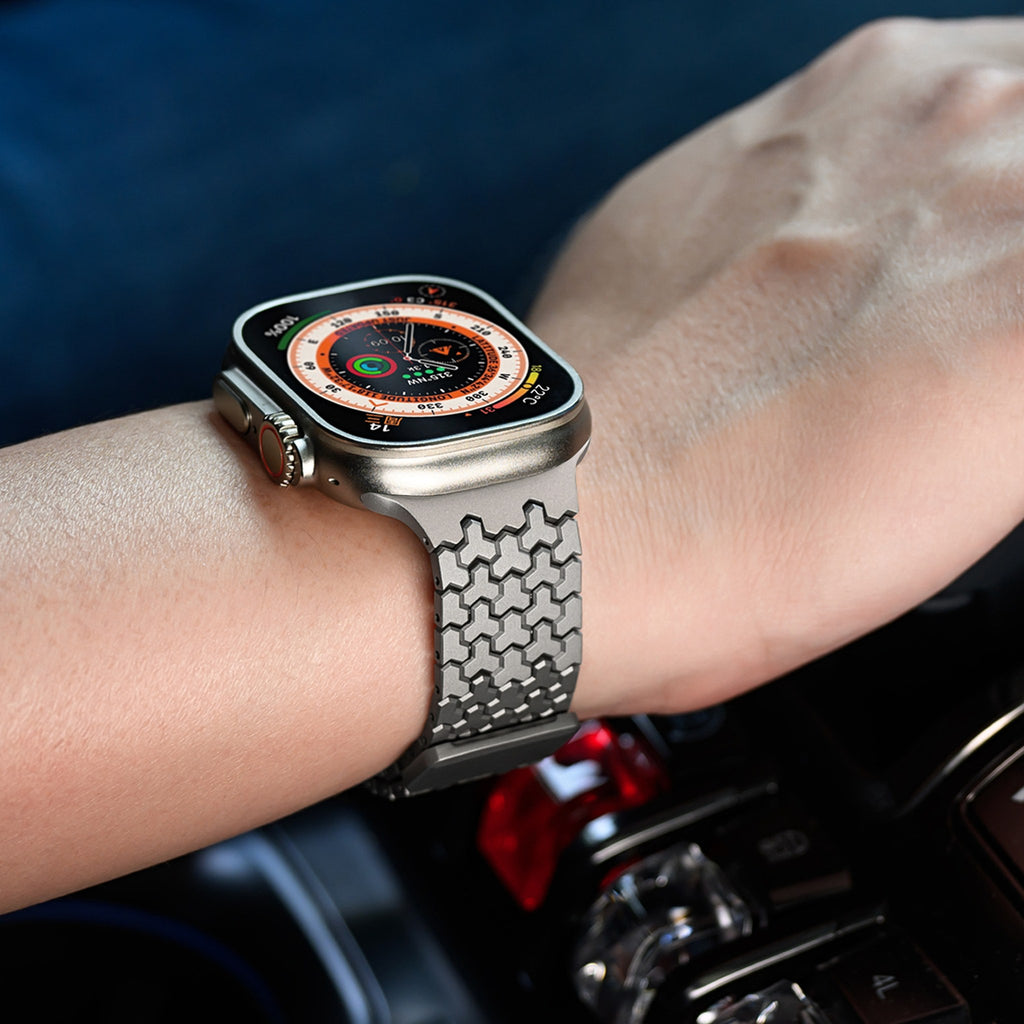 Y-link dual-magnet stainless steel band on a smartwatch
