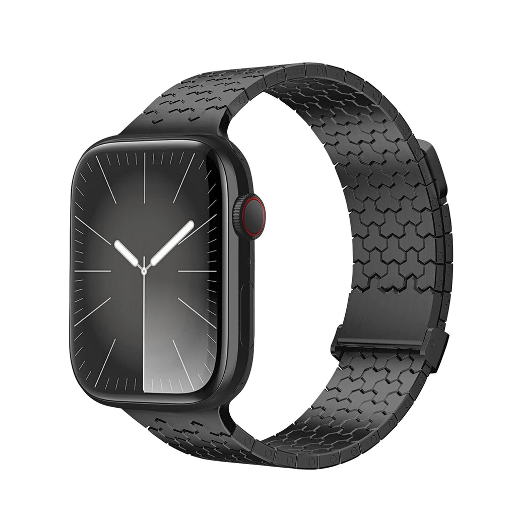 Y-link dual-magnet stainless steel band on a smartwatch