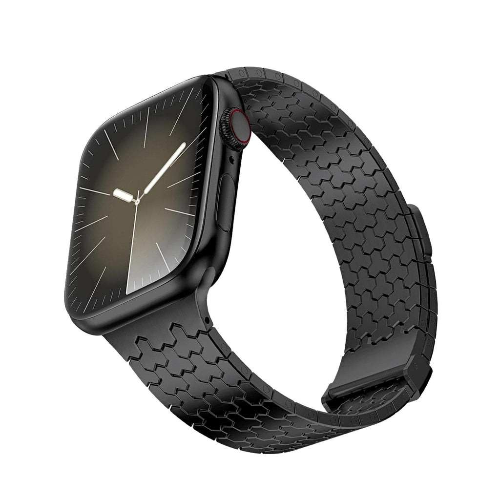 Y-link dual-magnet stainless steel band on a smartwatch