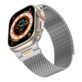 Milanese mesh stainless steel band on a 49 mm smartwatch