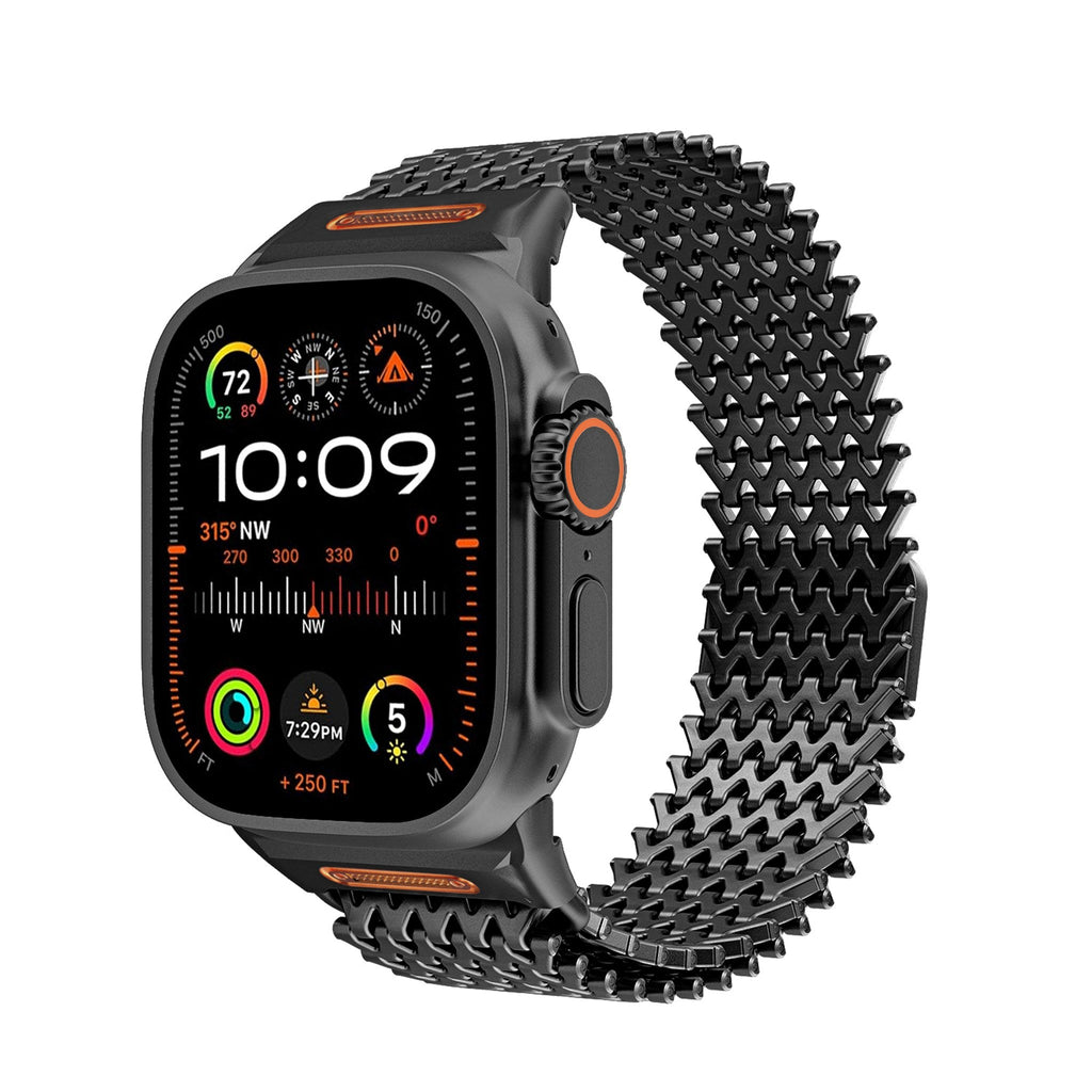 W-link scale pattern stainless steel band on a smartwatch