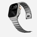 Flat-Link Titanium Band for Apple Watch, Natural Titanium, front view