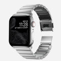 Flat-Link Stainless Steel Band for Apple Watch, Silver, front view