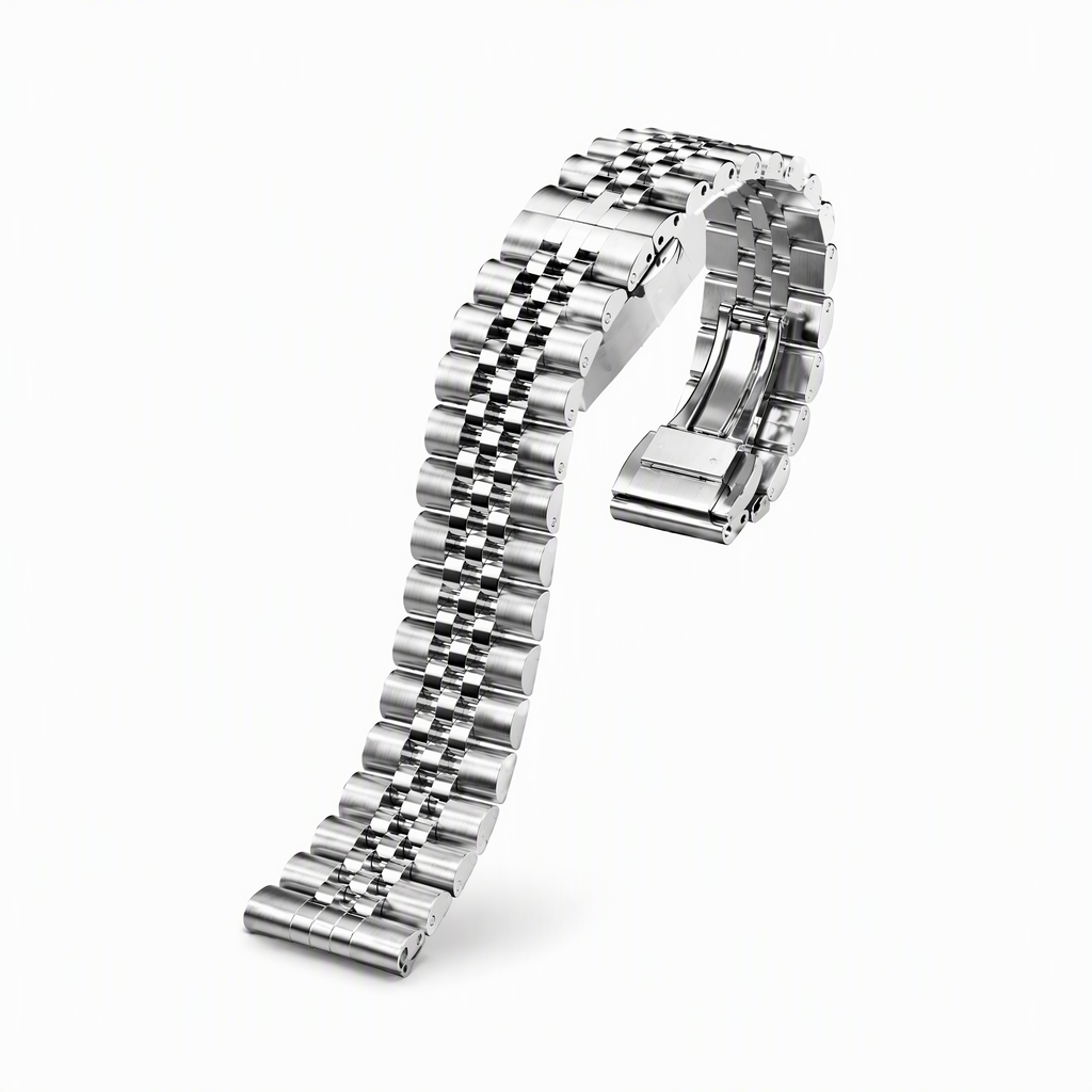 5-Link Curved End Stainless Steel Bracelet for Seiko SKX, Seiko 5 & Casio Duro – 18/20/22mm