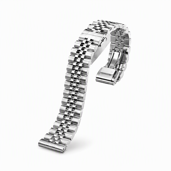 5-Link Curved End Stainless Steel Bracelet for Seiko SKX, Seiko 5 & Casio Duro – 18/20/22mm