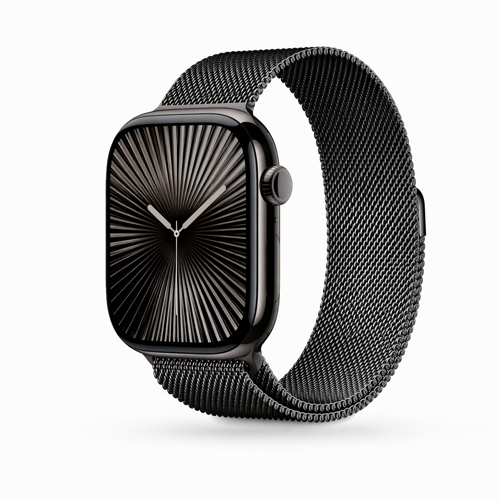 Slate Milanese mesh Apple Watch band with DLC coating