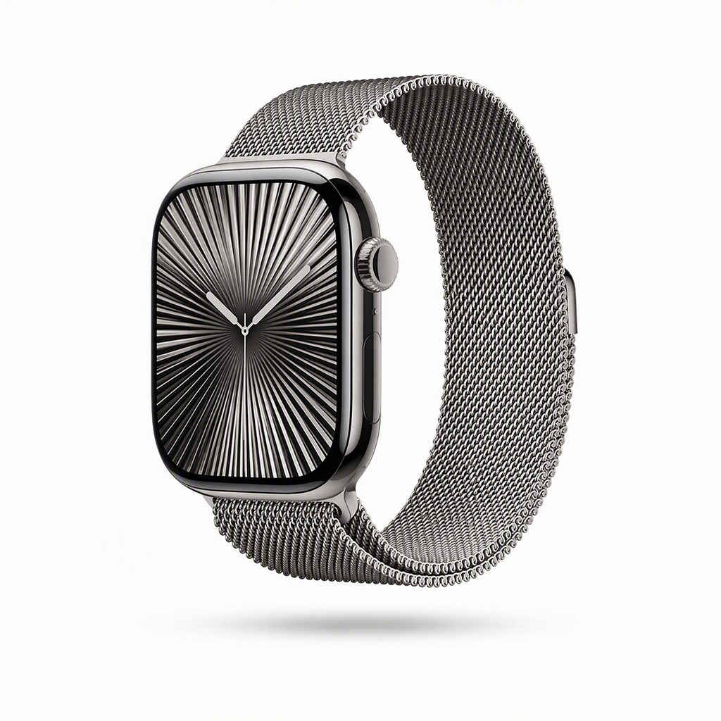 Natural Milanese mesh Apple Watch band, 444 stainless steel