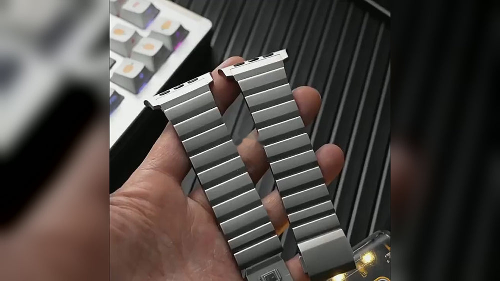 Flat-Link Titanium Band with Push-Button Clasp for Apple Watch video