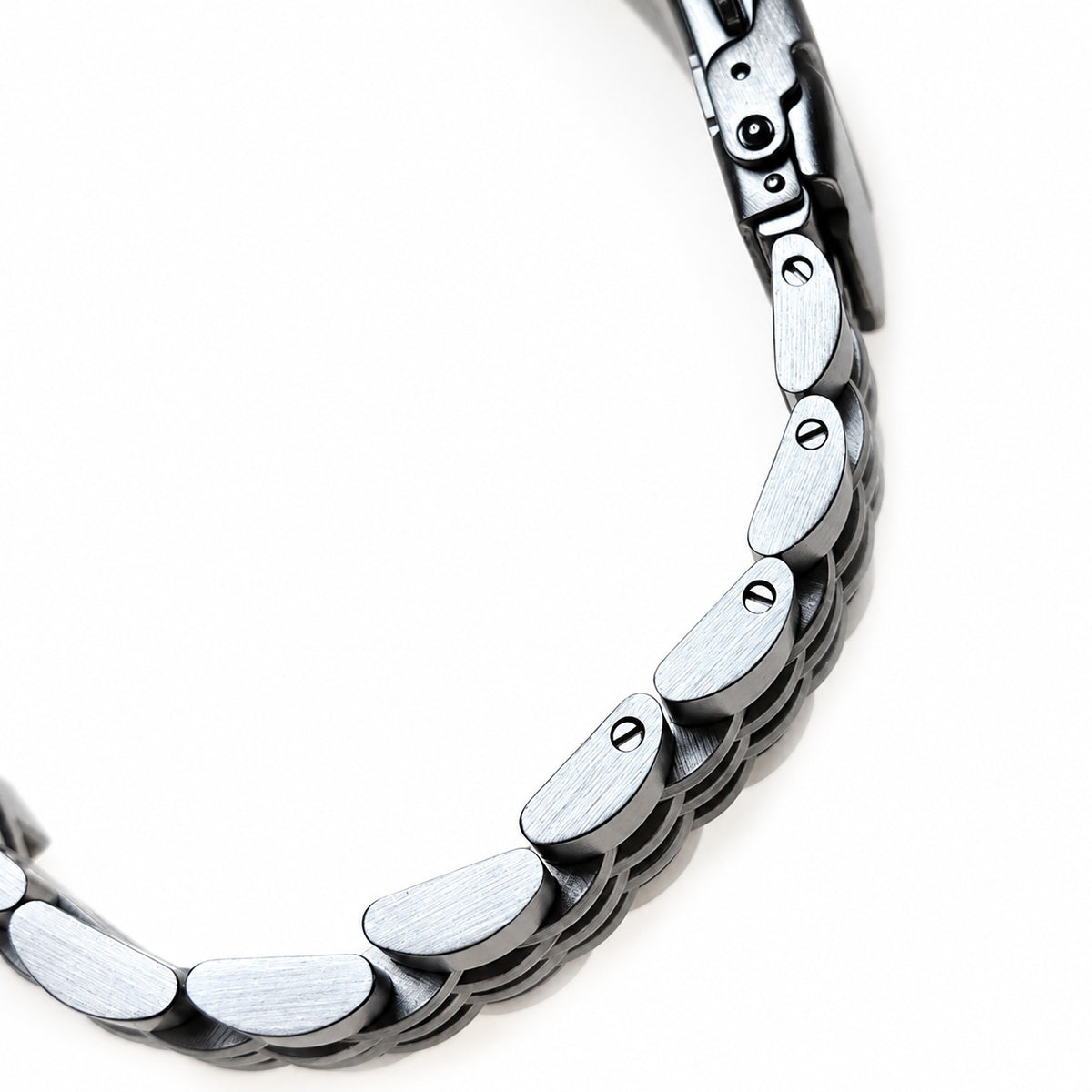 Flexible beads of rice links side view