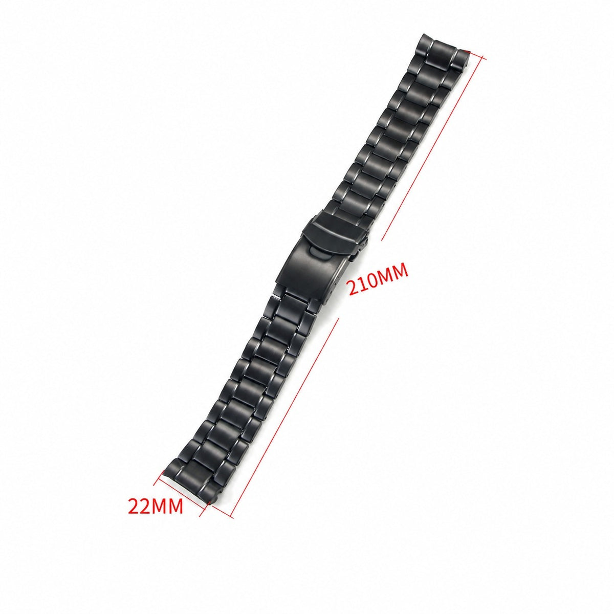 Curved end watch bracelet size: 22mm lug width, about 210mm long