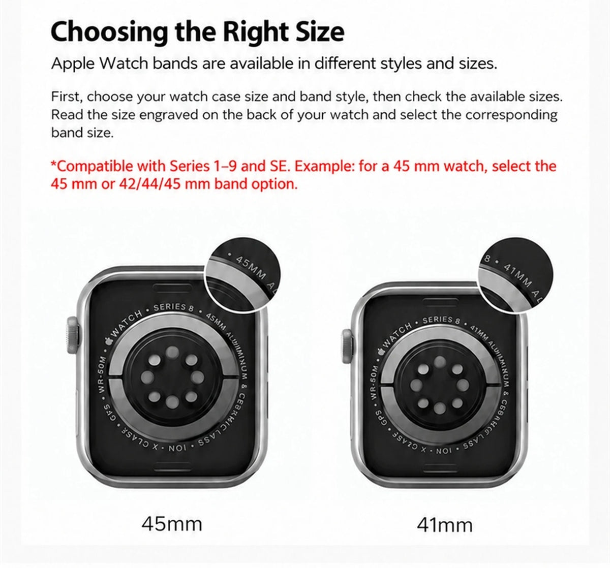 Choosing the right size by case size